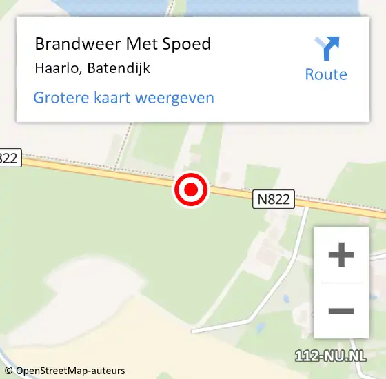 Locatie op kaart van de 112 melding: Brandweer Met Spoed Naar Haarlo, Batendijk op 21 december 2020 11:30