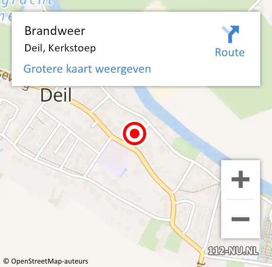 Locatie op kaart van de 112 melding: Brandweer Deil, Kerkstoep op 21 december 2020 12:11