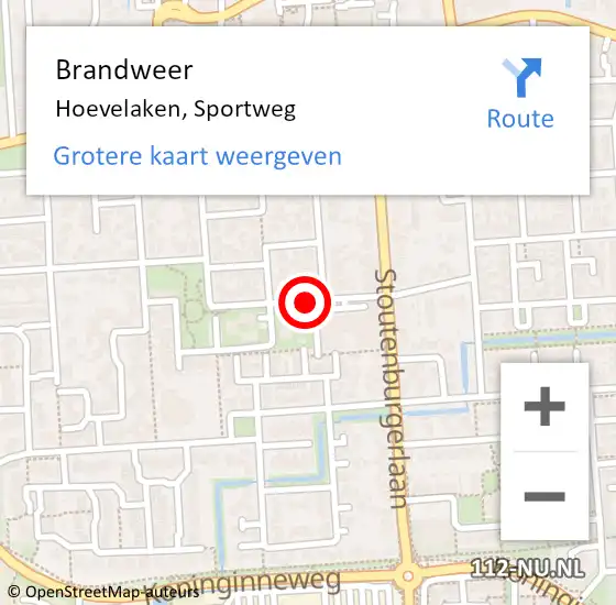 Locatie op kaart van de 112 melding: Brandweer Hoevelaken, Sportweg op 21 december 2020 12:13