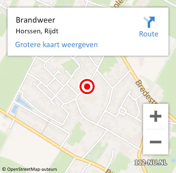 Locatie op kaart van de 112 melding: Brandweer Horssen, Rijdt op 21 december 2020 12:14