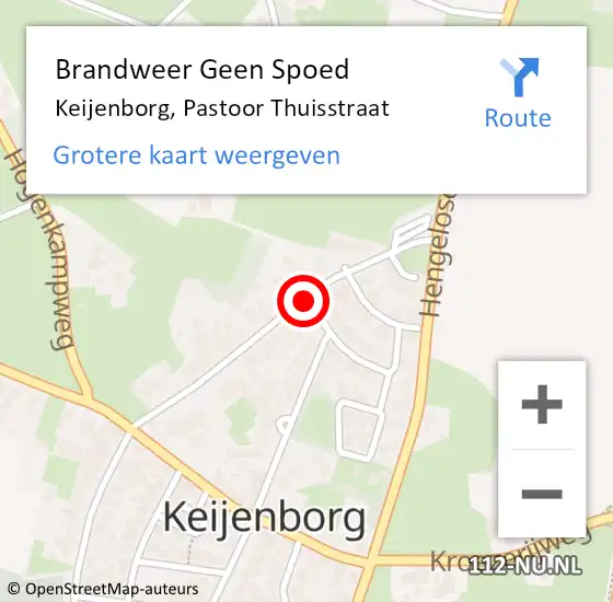 Locatie op kaart van de 112 melding: Brandweer Geen Spoed Naar Keijenborg, Pastoor Thuisstraat op 21 december 2020 12:16