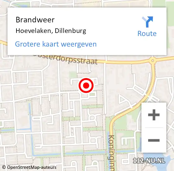 Locatie op kaart van de 112 melding: Brandweer Hoevelaken, Dillenburg op 21 december 2020 12:21