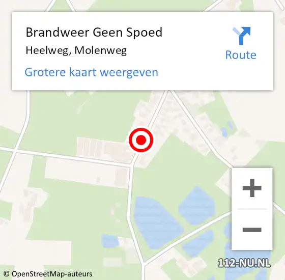 Locatie op kaart van de 112 melding: Brandweer Geen Spoed Naar Heelweg, Molenweg op 21 december 2020 12:22