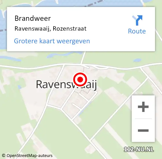 Locatie op kaart van de 112 melding: Brandweer Ravenswaaij, Rozenstraat op 21 december 2020 12:25