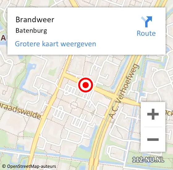 Locatie op kaart van de 112 melding: Brandweer Batenburg op 21 december 2020 12:25