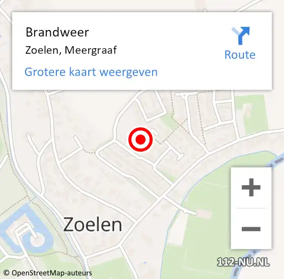 Locatie op kaart van de 112 melding: Brandweer Zoelen, Meergraaf op 21 december 2020 12:26