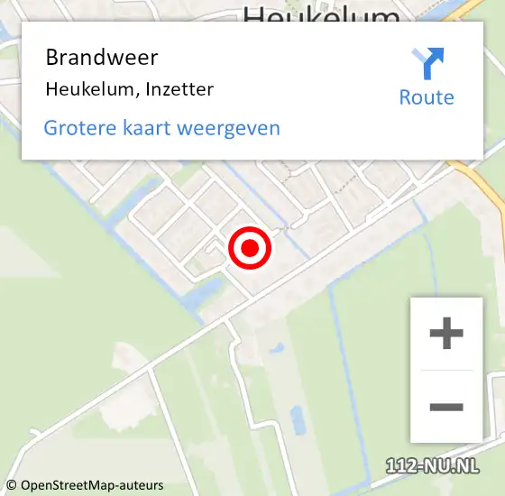 Locatie op kaart van de 112 melding: Brandweer Heukelum, Inzetter op 21 december 2020 12:27