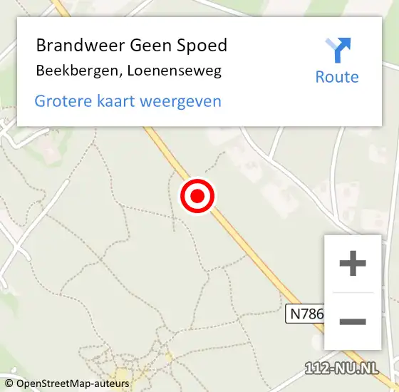 Locatie op kaart van de 112 melding: Brandweer Geen Spoed Naar Beekbergen, Loenenseweg op 21 december 2020 12:41