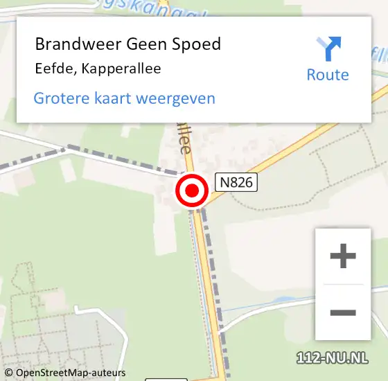 Locatie op kaart van de 112 melding: Brandweer Geen Spoed Naar Eefde, Kapperallee op 21 december 2020 12:52