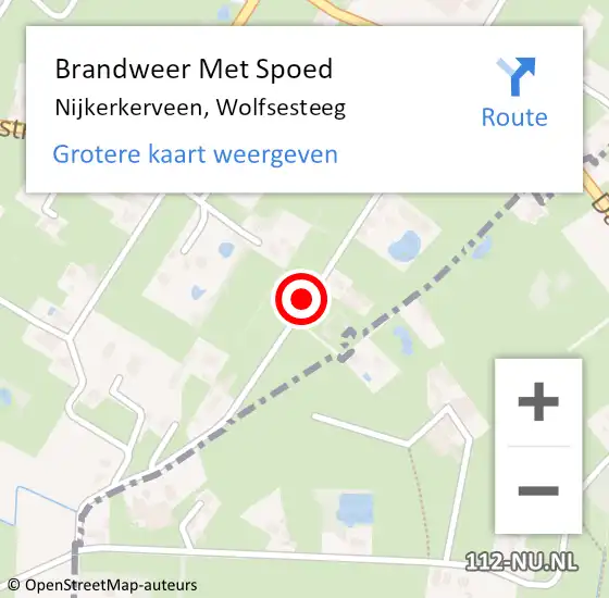 Locatie op kaart van de 112 melding: Brandweer Met Spoed Naar Nijkerkerveen, Wolfsesteeg op 21 december 2020 12:55