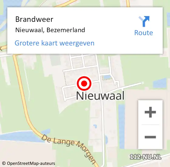 Locatie op kaart van de 112 melding: Brandweer Nieuwaal, Bezemerland op 21 december 2020 12:59