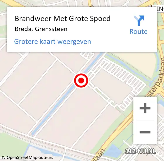 Locatie op kaart van de 112 melding: Brandweer Met Grote Spoed Naar Breda, Grenssteen op 21 december 2020 13:20