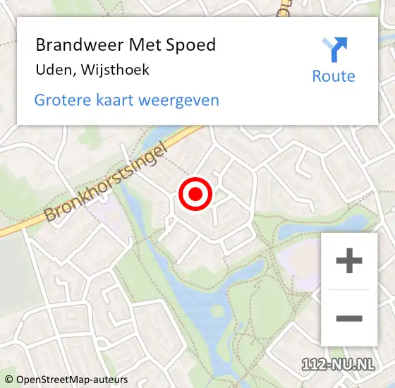 Locatie op kaart van de 112 melding: Brandweer Met Spoed Naar Uden, Wijsthoek op 21 december 2020 16:14