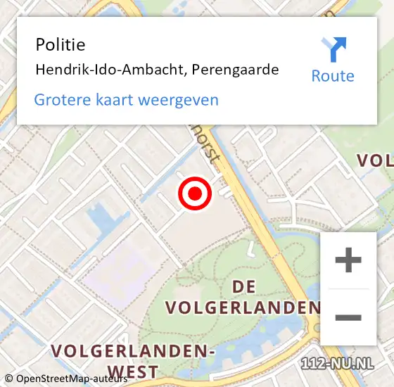 Locatie op kaart van de 112 melding: Politie Hendrik-Ido-Ambacht, Perengaarde op 21 december 2020 17:06