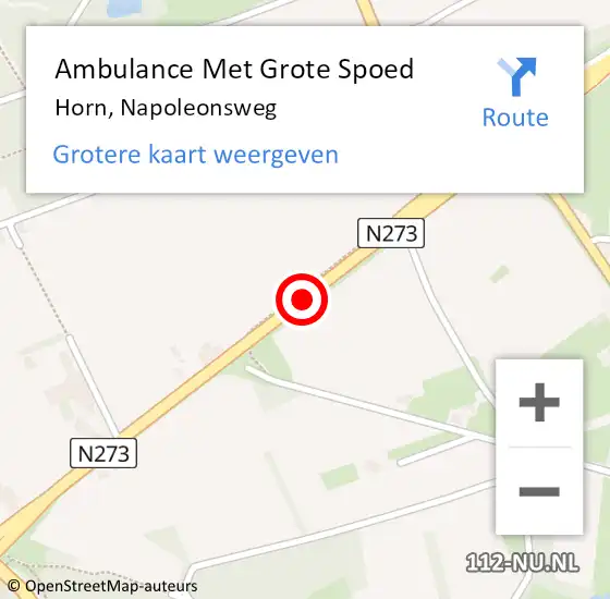 Locatie op kaart van de 112 melding: Ambulance Met Grote Spoed Naar Horn, Napoleonsweg op 21 december 2020 17:13