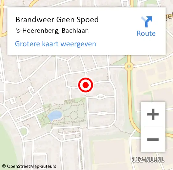 Locatie op kaart van de 112 melding: Brandweer Geen Spoed Naar 's-Heerenberg, Bachlaan op 21 december 2020 17:38