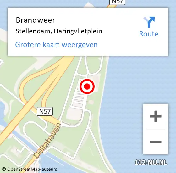 Locatie op kaart van de 112 melding: Brandweer Stellendam, Haringvlietplein op 21 december 2020 19:20