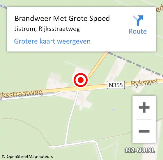 Locatie op kaart van de 112 melding: Brandweer Met Grote Spoed Naar Jistrum, Rijksstraatweg op 28 mei 2014 09:00