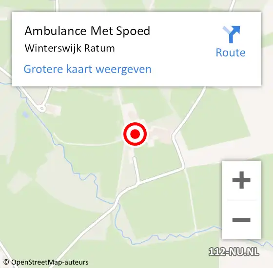 Locatie op kaart van de 112 melding: Ambulance Met Spoed Naar Winterswijk Ratum op 22 december 2020 07:44