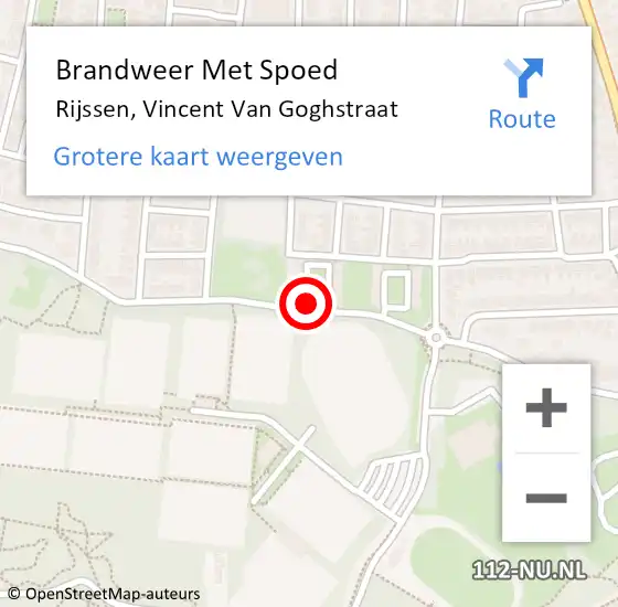 Locatie op kaart van de 112 melding: Brandweer Met Spoed Naar Rijssen, Vincent Van Goghstraat op 22 december 2020 07:48