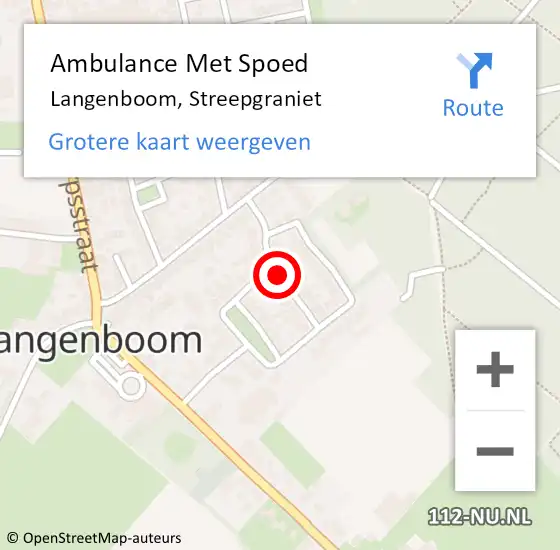 Locatie op kaart van de 112 melding: Ambulance Met Spoed Naar Langenboom, Streepgraniet op 28 mei 2014 09:20