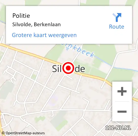 Locatie op kaart van de 112 melding: Politie Silvolde, Berkenlaan op 22 december 2020 11:04