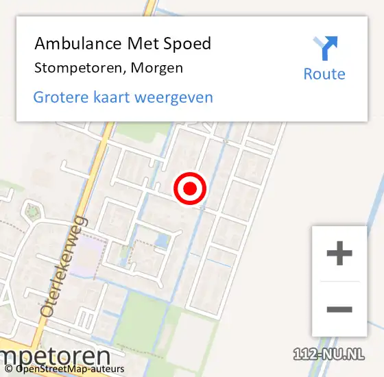 Locatie op kaart van de 112 melding: Ambulance Met Spoed Naar Stompetoren, Morgen op 22 december 2020 18:47