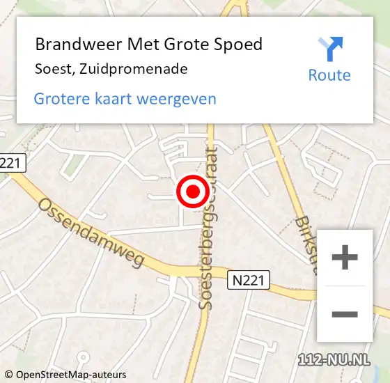 Locatie op kaart van de 112 melding: Brandweer Met Grote Spoed Naar Soest, Zuidpromenade op 22 december 2020 20:55