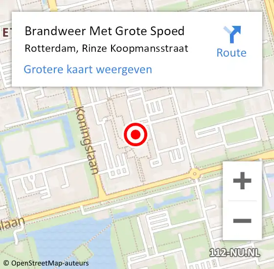 Locatie op kaart van de 112 melding: Brandweer Met Grote Spoed Naar Rotterdam, Rinze Koopmansstraat op 22 december 2020 21:29