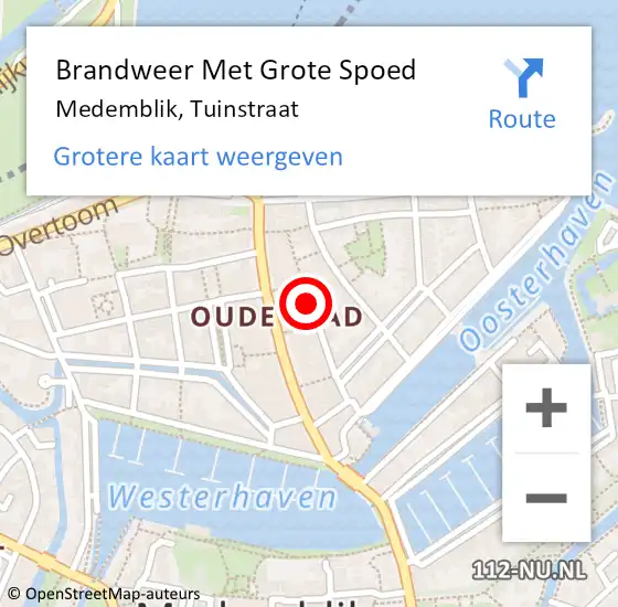 Locatie op kaart van de 112 melding: Brandweer Met Grote Spoed Naar Medemblik, Tuinstraat op 22 december 2020 21:44