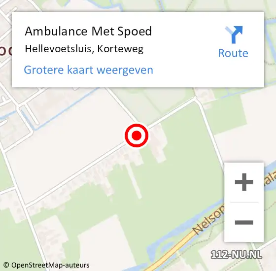 Locatie op kaart van de 112 melding: Ambulance Met Spoed Naar Hellevoetsluis, Korteweg op 22 december 2020 23:03