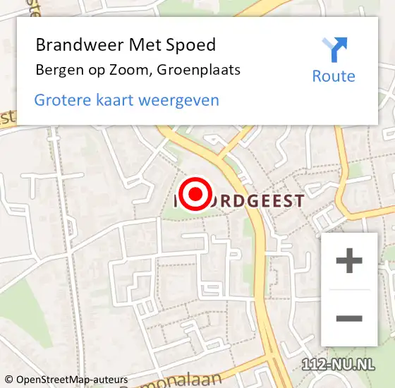 Locatie op kaart van de 112 melding: Brandweer Met Spoed Naar Bergen op Zoom, Groenplaats op 23 december 2020 02:05