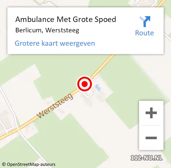 Locatie op kaart van de 112 melding: Ambulance Met Grote Spoed Naar Berlicum, Werststeeg op 23 december 2020 08:25