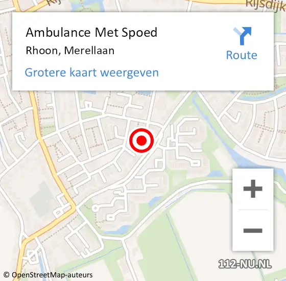 Locatie op kaart van de 112 melding: Ambulance Met Spoed Naar Rhoon, Merellaan op 23 december 2020 08:38