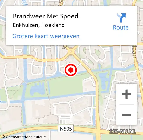 Locatie op kaart van de 112 melding: Brandweer Met Spoed Naar Enkhuizen, Hoekland op 23 december 2020 10:13