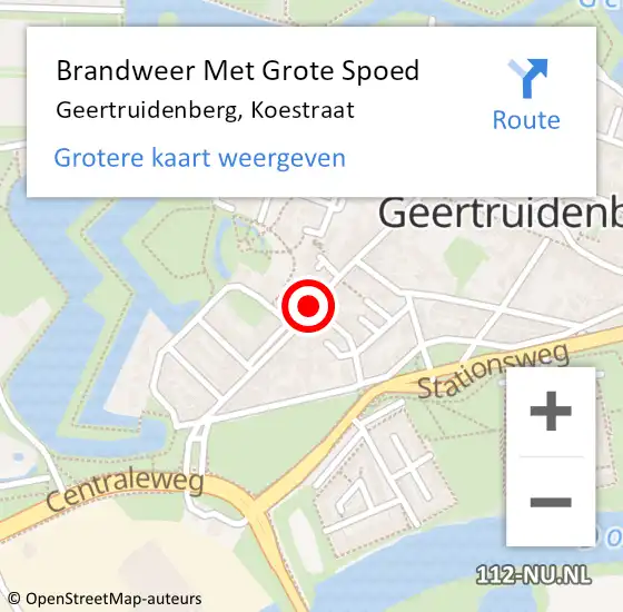 Locatie op kaart van de 112 melding: Brandweer Met Grote Spoed Naar Geertruidenberg, Koestraat op 23 december 2020 15:25