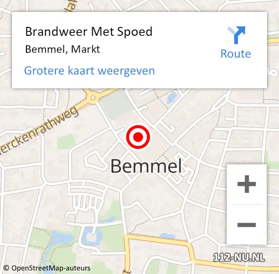 Locatie op kaart van de 112 melding: Brandweer Met Spoed Naar Bemmel, Markt op 23 december 2020 16:44