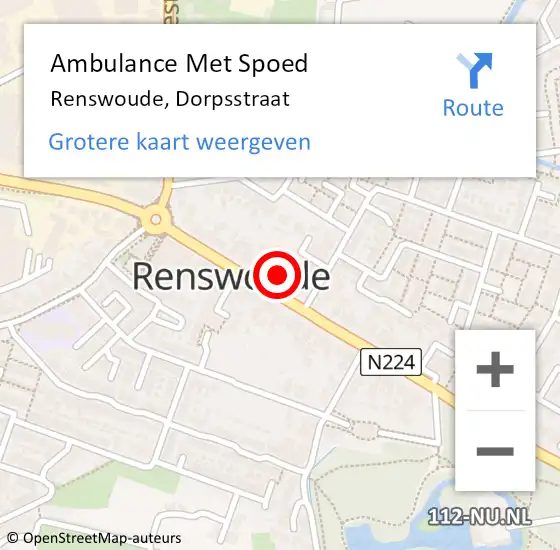 Locatie op kaart van de 112 melding: Ambulance Met Spoed Naar Renswoude, Dorpsstraat op 28 mei 2014 11:48