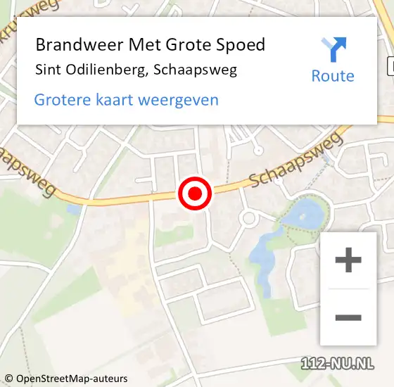 Locatie op kaart van de 112 melding: Brandweer Met Grote Spoed Naar Sint Odilienberg, Schaapsweg op 23 december 2020 17:47