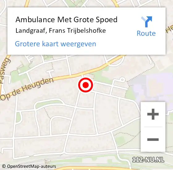 Locatie op kaart van de 112 melding: Ambulance Met Grote Spoed Naar Landgraaf, Frans Trijbelshofke op 28 mei 2014 11:51