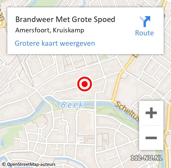 Locatie op kaart van de 112 melding: Brandweer Met Grote Spoed Naar Amersfoort, Kruiskamp op 23 december 2020 19:21