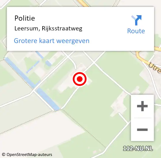 Locatie op kaart van de 112 melding: Politie Leersum, Rijksstraatweg op 23 december 2020 19:34