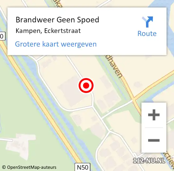 Locatie op kaart van de 112 melding: Brandweer Geen Spoed Naar Kampen, Eckertstraat op 23 december 2020 20:11