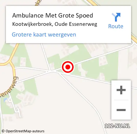 Locatie op kaart van de 112 melding: Ambulance Met Grote Spoed Naar Kootwijkerbroek, Oude Essenerweg op 23 december 2020 22:00