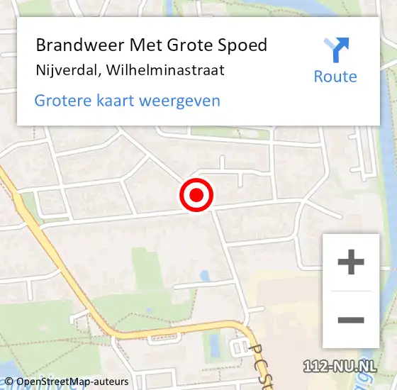 Locatie op kaart van de 112 melding: Brandweer Met Grote Spoed Naar Nijverdal, Wilhelminastraat op 24 december 2020 00:17