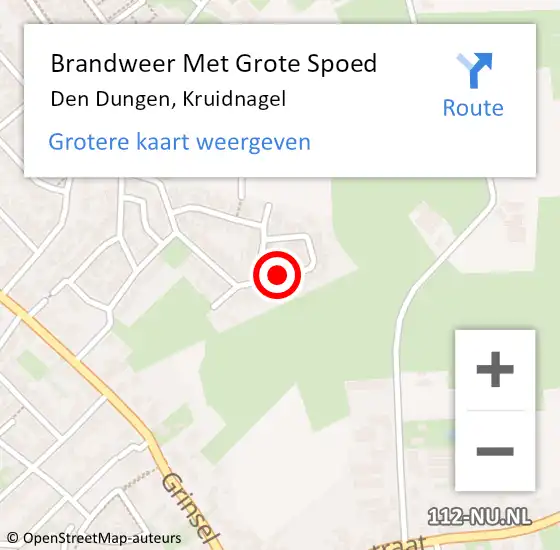 Locatie op kaart van de 112 melding: Brandweer Met Grote Spoed Naar Den Dungen, Kruidnagel op 24 december 2020 01:07