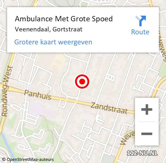 Locatie op kaart van de 112 melding: Ambulance Met Grote Spoed Naar Veenendaal, Gortstraat op 24 december 2020 08:33