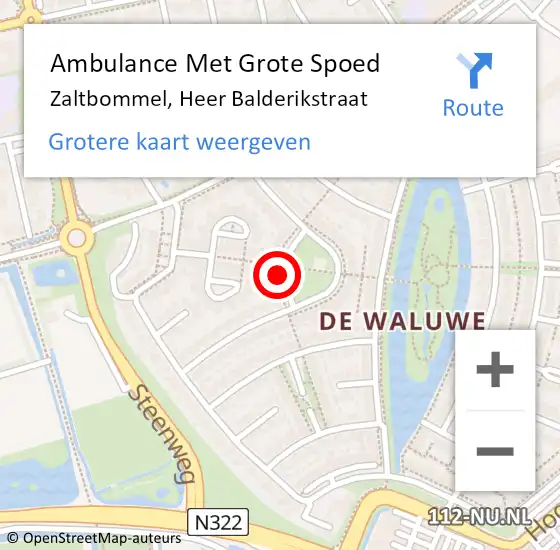 Locatie op kaart van de 112 melding: Ambulance Met Grote Spoed Naar Zaltbommel, Heer Balderikstraat op 24 december 2020 08:37