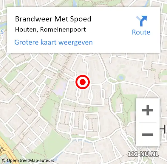 Locatie op kaart van de 112 melding: Brandweer Met Spoed Naar Houten, Romeinenpoort op 24 december 2020 09:08