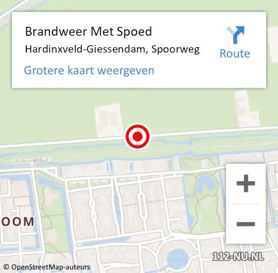 Locatie op kaart van de 112 melding: Brandweer Met Spoed Naar Hardinxveld-Giessendam, Spoorweg op 24 december 2020 09:24